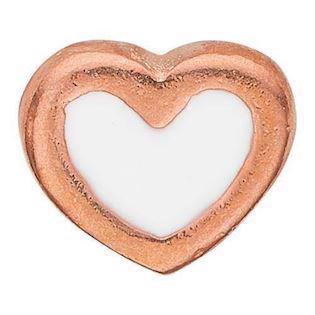 Christina Collect Rose Gold Plated 925 Sterling Silver Enamel Heart Small rose gold plated heart with white enamel, model 603-R3